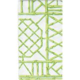 Caspari Bamboo Screen Moss Green Paper Linen Guest Towel Desenli 12'li Servis Peçetesi Seti - Standart