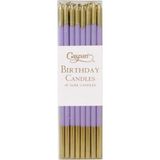 Caspari Birthday Candles In Lavender & Gold Ince 16'lı Doğum Günü Mumu - Standart