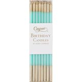 Caspari Birthday Candles In Robin's Egg & Gold Ince 16'lı Doğum Günü Mumu - Standart