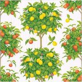 Caspari Citrus Topiaries Desenli 20'li Kağıt Peçete Seti - Standart