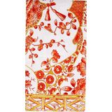 Caspari Gilded Porcelain Coral Guest Towel Desenli 15'li Servis Peçetesi Seti - Standart