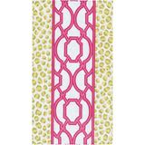 Caspari Knots And Spots Green & Fuchsia Guest Towel Desenli 15'li Servis Peçetesi Seti - Standart