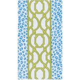 Caspari Knots And Spots Mavi ve Yeşil Misafir Havlusu Peçeteler - Paket Başına 15 Adet - 001-Renkli - 10 x 15 cm
