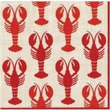 Caspari Lobsters Desenli 20'li Servis Peçetesi Seti - Standart