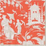 Caspari Silk Road Toile Mandarin Desenli 20'li Servis Peçetesi Seti - Standart