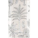 Caspari Southern Palms Flax & White Guest Towel Desenli 15'li Servis Peçetesi Seti - Standart