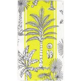 Caspari Southern Palms Green & White Guest Towel Desenli 15'li Servis Peçetesi Seti - Standart