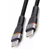 Casper Vıa A40 E30 E30 Plus E4 F20 Şarj Kablosu Type-C To Typec 60W Rgb Hızlı Şarj 1M Sbz-Cl13