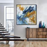 Casper Yağlı Boya Dokulu Tablo 50X50 Siyah Çerçeveli