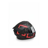 Casque Mat Siyah Kırmızı Grafik Desenli Çene Açılır Motosiklet Kaskı Ece Belgeli