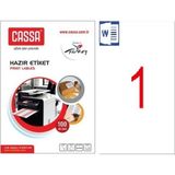 Cassa CA-1001 Laser Etiket A4 199,6 x 289,1 mm Beyaz