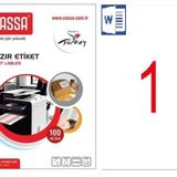 Cassa Laser Etıket 210X297mm 1X100 100 Adet