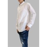 Cassida Beyaz Keten Slim Fit Uzun Kol Erkek Gömlek - 001 - Beyaz - XL