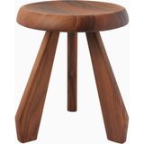 Cassina Méribel Amerikan, Italyan Tasarımı Ceviz Ahşap Tabure - Kahverengi - 38.4 x 33 cm