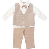 Cassiope 477190CS Erkek Bebek Yelekliı 4'lü Papyonlu Takım - Taba - 9 Ay