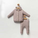 Cassiope Kapüşonlu Yumuşak Fitilli 2'li Bebek Takımı 473792 - 9 Ay - Kahverengi
