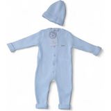 Cassiope Unisex Bebek Trikolu Kışlık Örme 2'li Takım Tulum+Şapka Mavi 3AY - 3 Ay