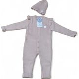 Cassiope Unisex Bebek Trikolu Kışlık Örme 2'li Takım Tulum+Şapka Mavi 3AY - Bej - 9 Ay
