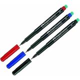 Castell Multimark Permanent Asetat Kalemi 0.4 Mm, 3 Renk Set, Siyah-Kırmızı-Mavi - Standart