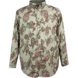 Castelli Erkek Büyük Beden Battal Boy Erkek Gömlek Likralı Uzun Kol - Yeşil - 2XL