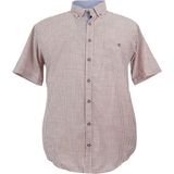 Castelli Erkek Büyük Beden Battal Boy Pamuklu Kısa Kol Gömlek - 3XL - Bordo