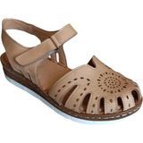 Castle Black 22380 Kadın Hakiki Deri Önü Kapalı Günlük Comfort Sandalet Bej