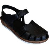Castle Black 22380 Kadın Hakiki Deri Önü Kapalı Günlük Comfort Sandalet Siyah