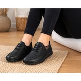 Castle Black 22425 Kadın Hakiki Deri Silikon Taban Günlük Comfort Ayakkabı Siyah
