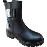 Castle Black 24123-1 Kadın Hakiki Deri Lastik Detaylı Postal Bot Siyah