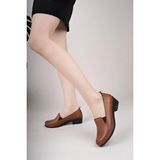 Castle Black 24553 Taba Hakiki Deri Topuklu Kadın Ayakkabı