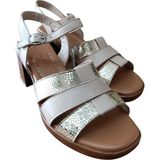 Castle Black 45204 Bej Kadın Deri Kalın Kısa Topuklu Comfort Sandalet
