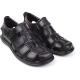 Castle Black 8520 Siyah Ortopedik Deri Erkek Sandalet