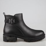 Castle Black 92538 Siyah Hakiki Deri Kadın Bot