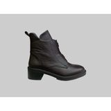 Castle Black CB-11032-1 Kadın Deri Önü Lastikli Yanı Fermuarlı Bot Kahve - Renkli