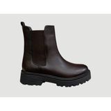 Castle Black CB-23821-1 Kadın Deri Lastikli Postal Bot Kahve - Renkli