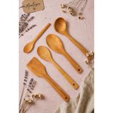Castle Kitchen Ahşap Tahta Mutfak Kaşık Seti 5 Parça Kayın , Şimşir Ve Bambu Ağacı Ağaç Kaşık