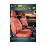 Castor Otomotiv Castor Fiat Albea Lüx Deri Oto Koltuk Kılıfı Ön Arka Takım Elit Serisi Tarçın