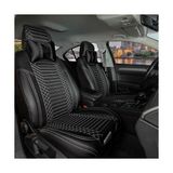 Castor Otomotiv Castor Mini Copper Contryman Lüx Full Deri Oto Koltuk Kılıfı Ön Arka Takım (Giydirme Tip) Siyah Beyaz - Siyah - Beyaz