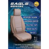 Castor Otomotiv Fiat Albea Uyumlu Yarı Deri Oto Koltuk Kılıfı 5li Set Eagle Seri Bej