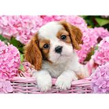 Castorland 180 Parça Pembe Çiçekler ve Köpek Çocuk Puzzle