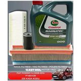 Castrol 10W40 4Lt Fıat Fıorıno 1.4 2008-2009-2010-2011-2012-2013-2014 77 Beygir Filtre - Yag Bakım Seti