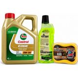 Castrol Edge Motor Yağı 0W-30 4 Litre + Oto Şampuan 1000 Ml + Yıkama Süngeri