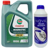Castrol Magnatec A5 5W-30 Tam Sentetik Motor Yağı 4 Litre +1,5L Yeşil Antifriz