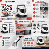 Castu Torima Tcc-01 Buharlı Halı Koltuk Yıkama Makinesi 1300W Leke Çıkarıcı Çok Amaçlı Temizlik - Beyaz