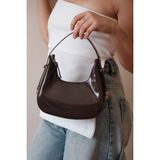 Casual Bag - Kahverengi Kadın Rugan Ayarlanabilir El ve Omuz Çantası - 21x13x6