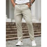 Casual Regular Fit Erkek Chıno Pantolon - Krem - 30