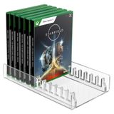 CaSZLUTION Xbox One Oyun Kutusu ile Uyumlu Video Oyunu Depolama Standı ve Xbox Serisi S & X Oyun Kılıfları için, Akrilik Düzenleyici Ekran Tutucu 12 Oyun Diskine Uyar - Şeffaf
