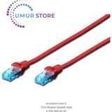 Cat. 5e Patch Kablo, Utp, 0.25 Metre, Awg 26, Kırmızı Renk