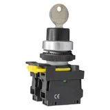 Cat AG33 ,3-KONUM/KONTAK-2A Kilitli Kalıcı M22 Anahtar - KİLİTLİ