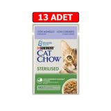 Cat Chow Cat Chow Sterilised Kuzu Etli Ve Yeşil Fasulyeli Kısırlaştırılmış Kedi Yaş Maması 85gr 13 Adet Pouch